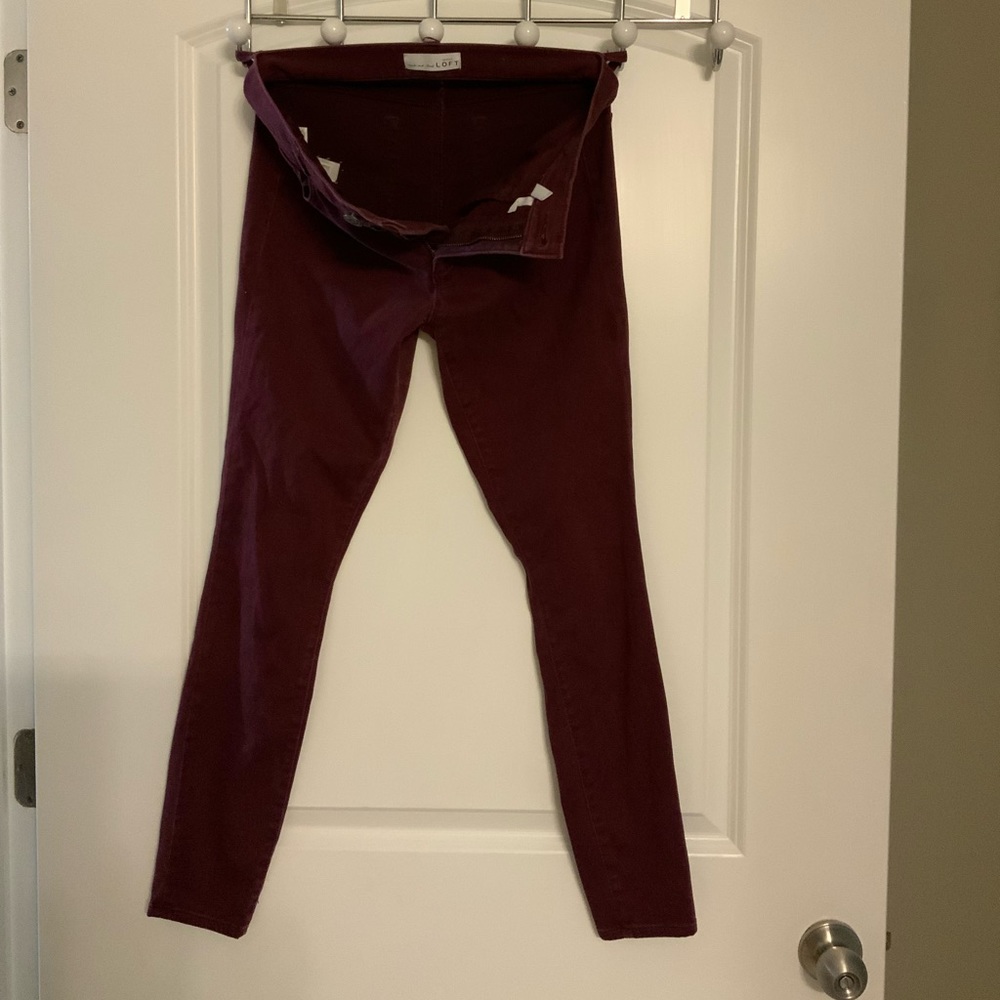 Ann Taylor LOFT legging skinny pants 28 / 6 Burgundy Maroon